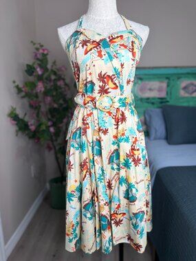 Voodoo Vixen Retro Vintage Style Pin-Up Rockabilly Dress - Large